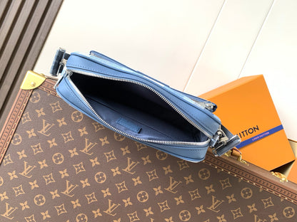 Bag Trio Messenger LV CAMUFLADA Azul Índigo