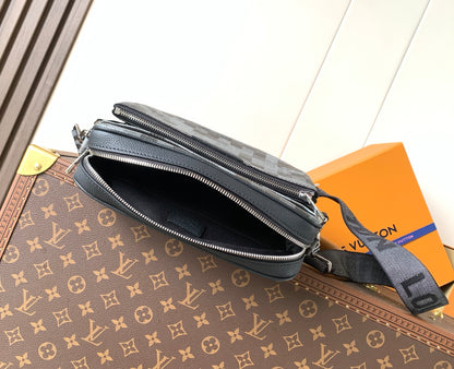 Bag Trio Messenger LV CAMUFLADA Azul Índigo