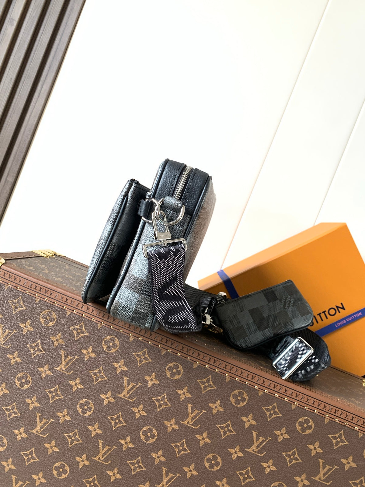 Bag Trio Messenger LV CAMUFLADA Azul Índigo