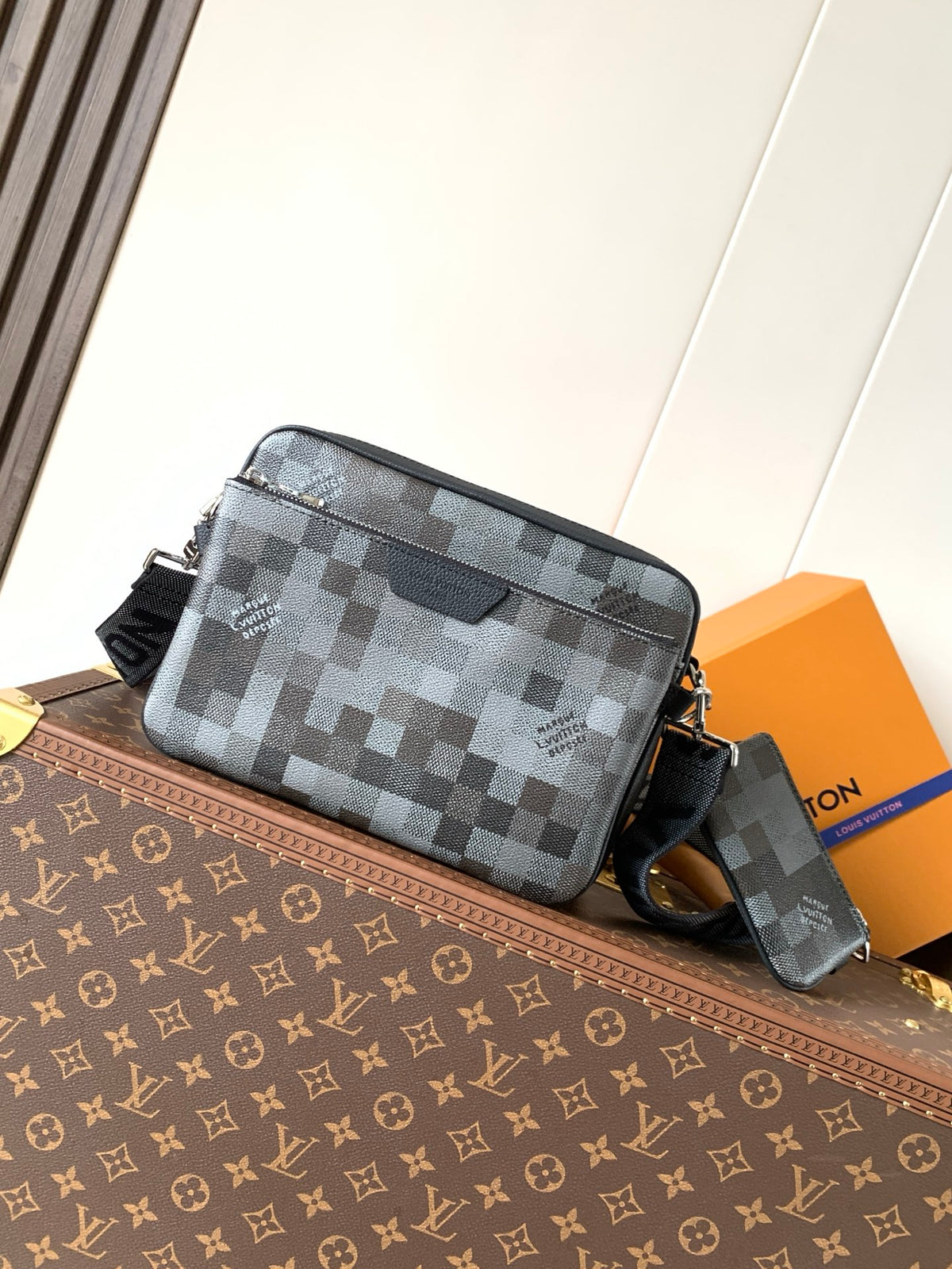 Bag Trio Messenger LV CAMUFLADA Azul Índigo